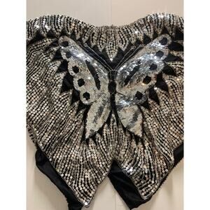 black and silver sequin top vintage